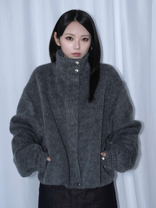 mohair snap blouson
