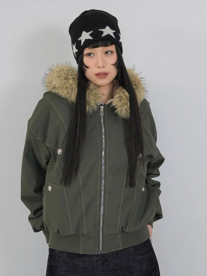military fur hood jacket