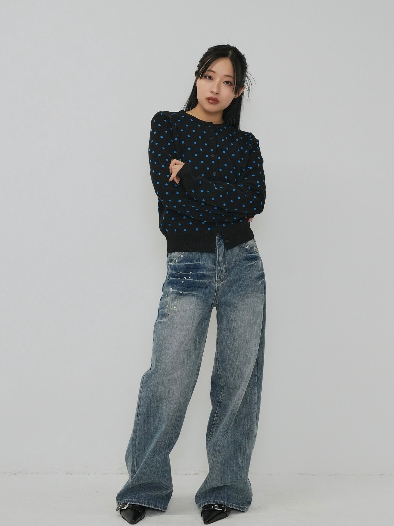 soft dot knit cardigan