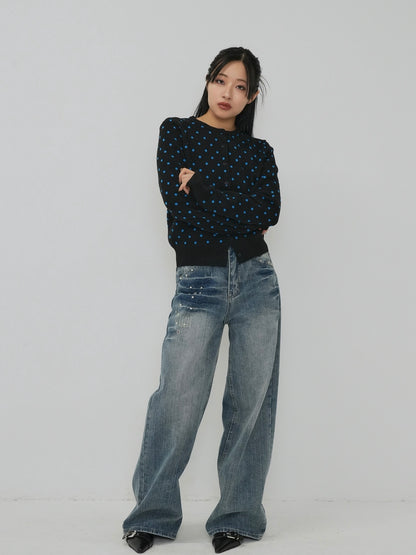 soft dot knit cardigan