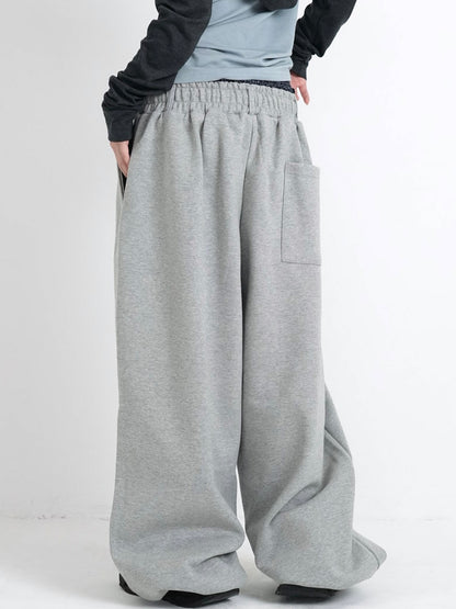 double layered wide pants