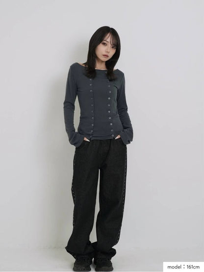 double row button tops