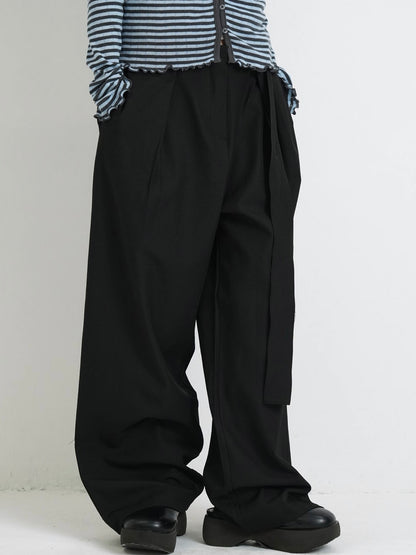 waist cord wide pants