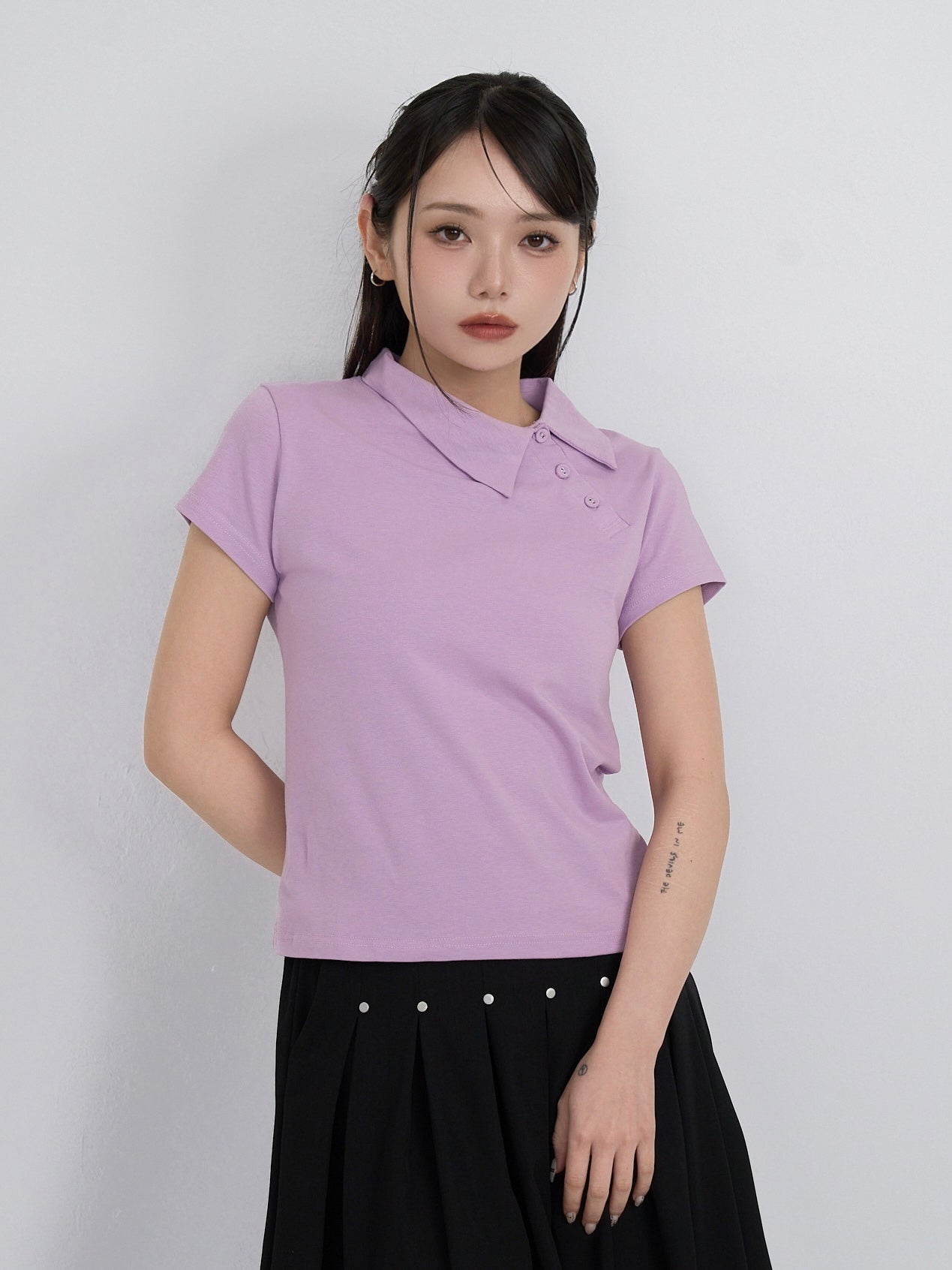 mini collar compact tops
