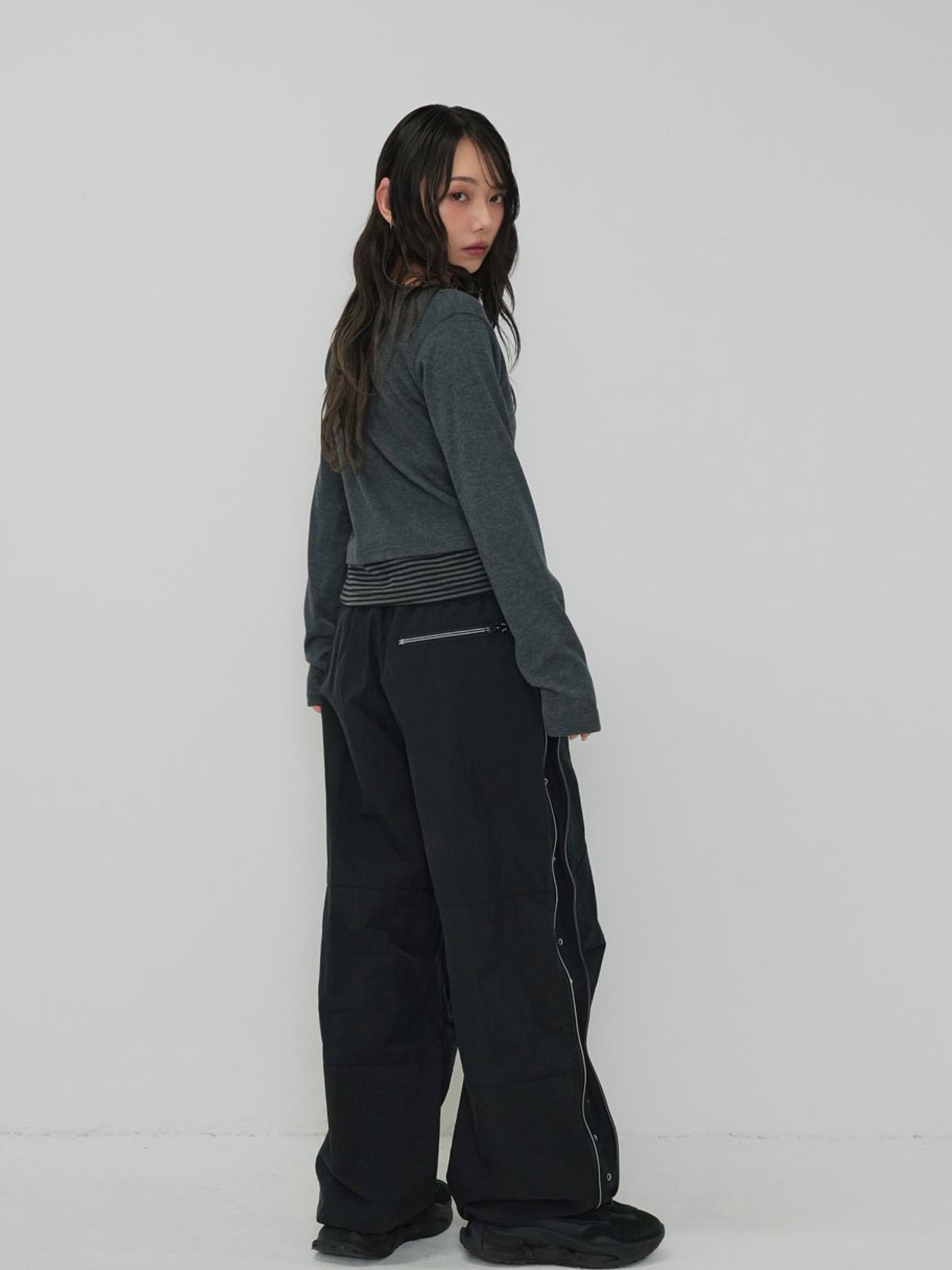 side zip eyelet pants