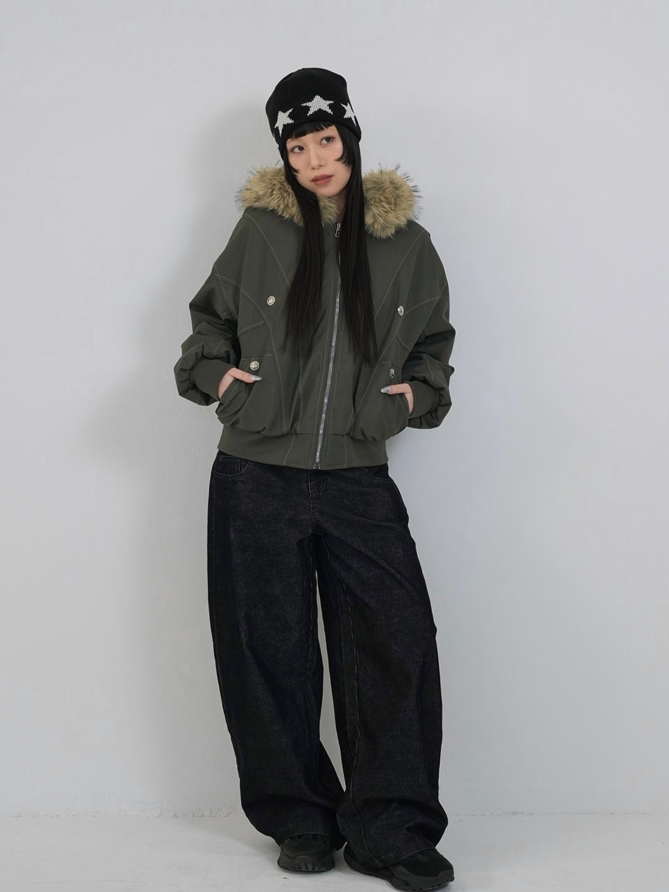 military fur hood jacket