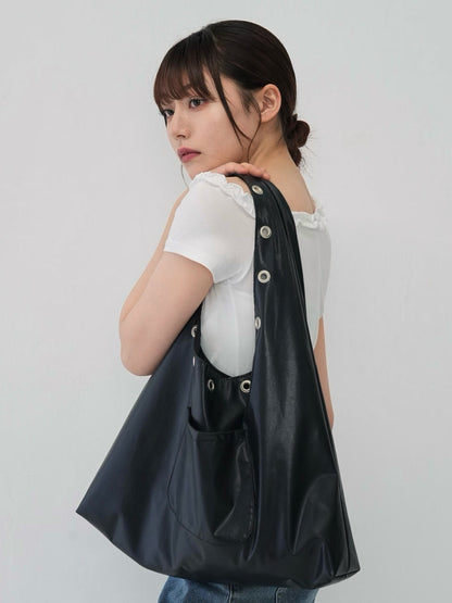 eyelet shoulder bag