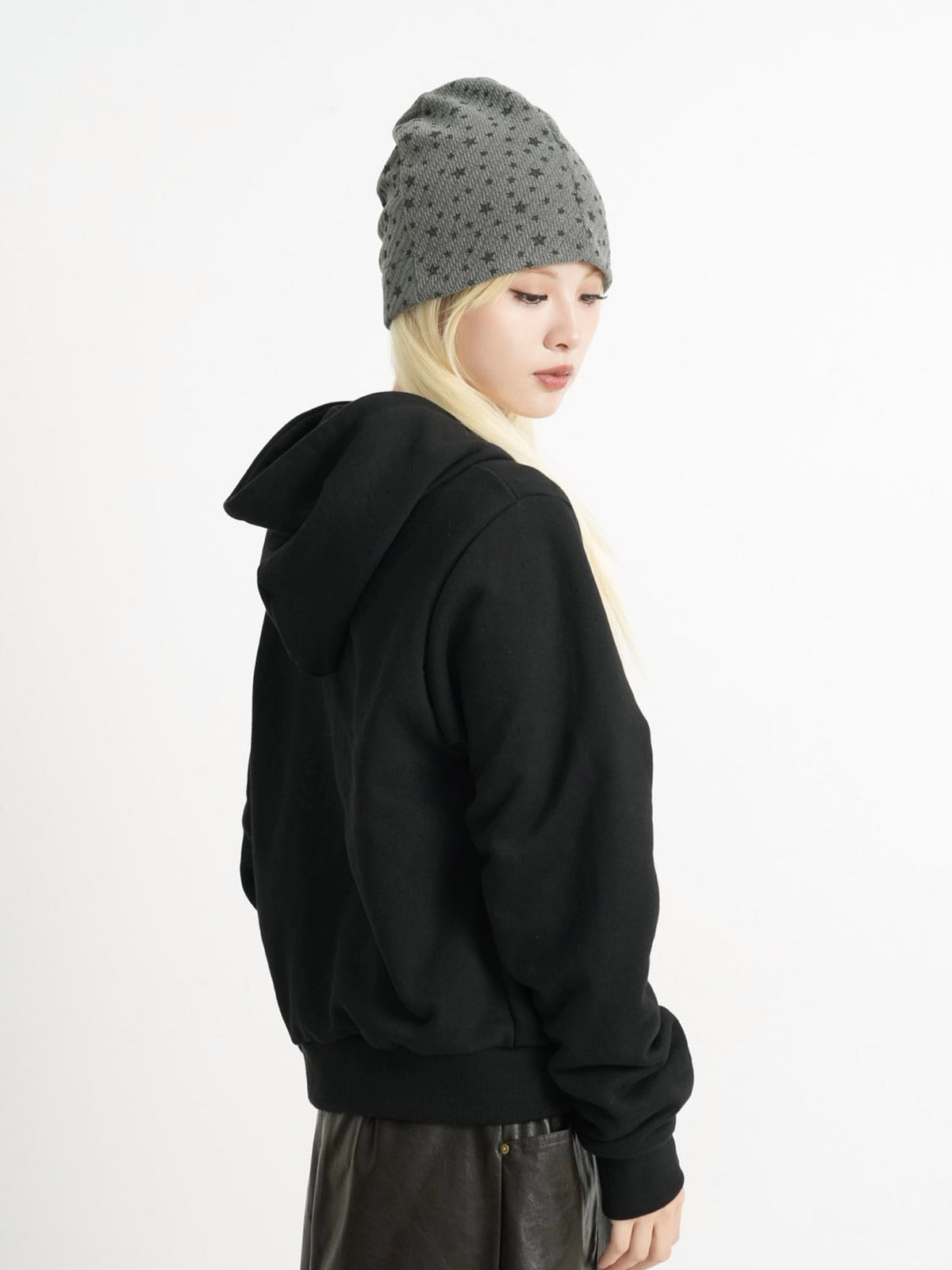 button front hooded jacket