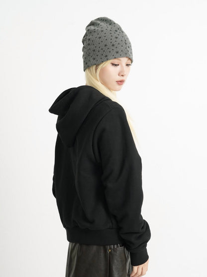 button front hooded jacket