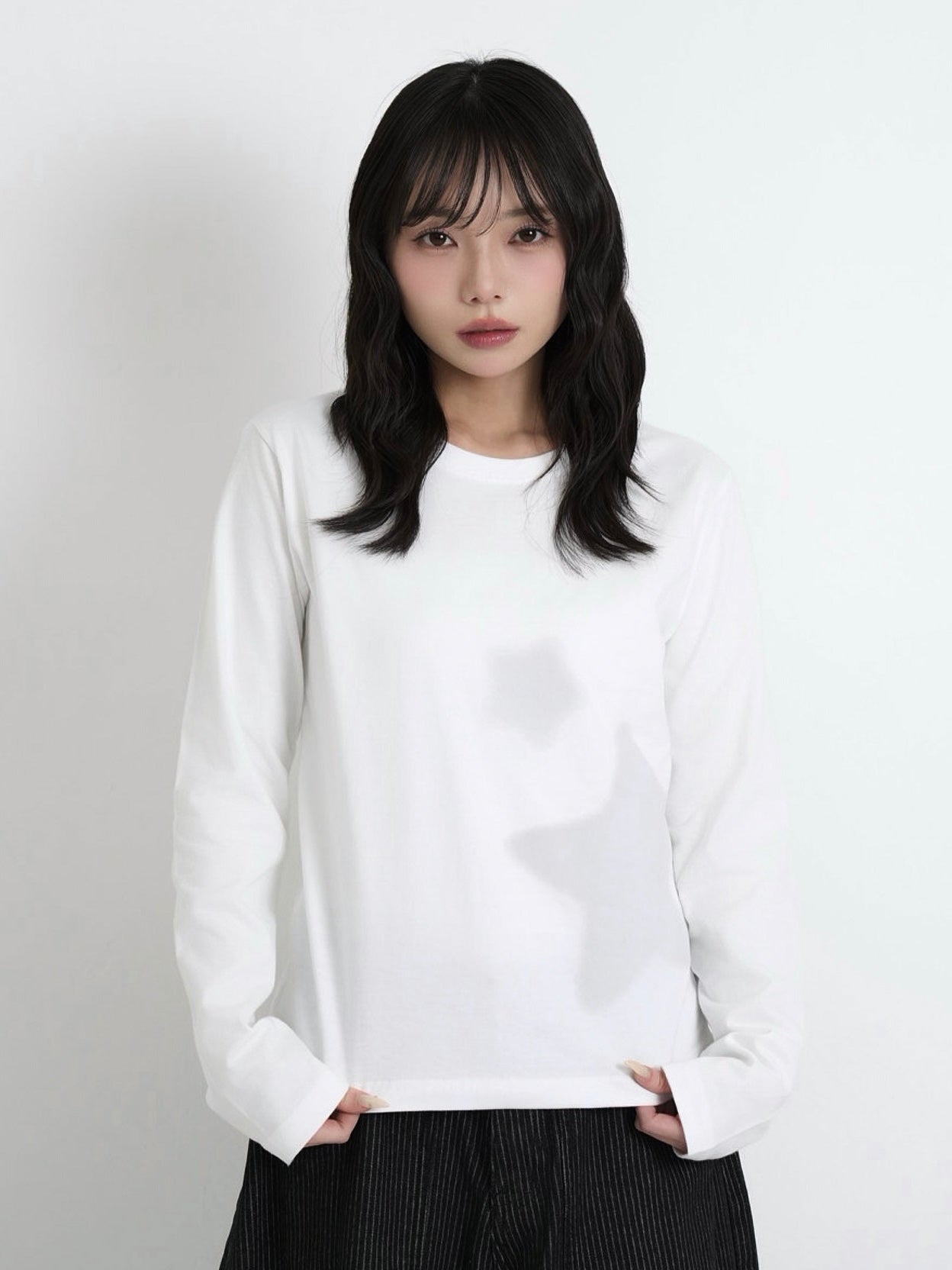 star print basic long tops