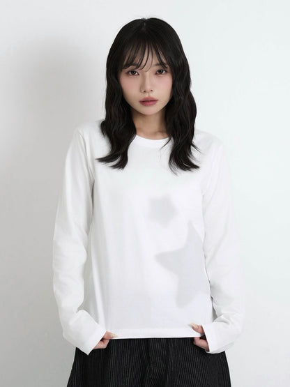 star print basic long tops