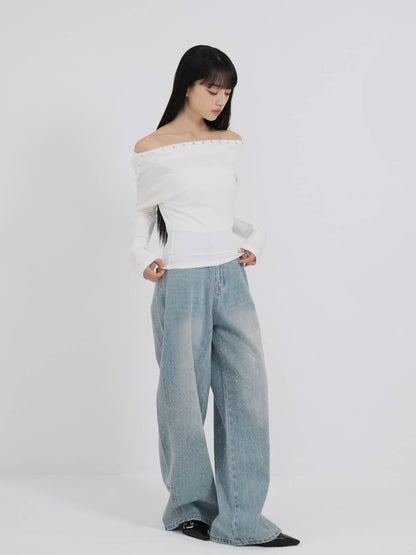 studs off shoulder tops