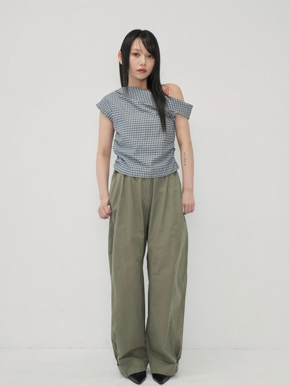 asym check blouse