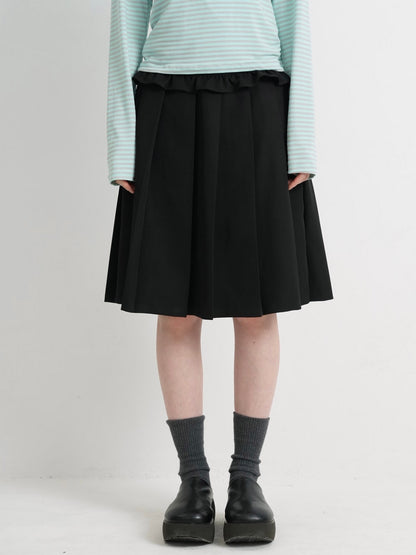 frill waist pleated skirt