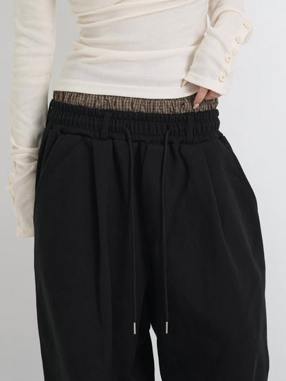 double layered wide pants