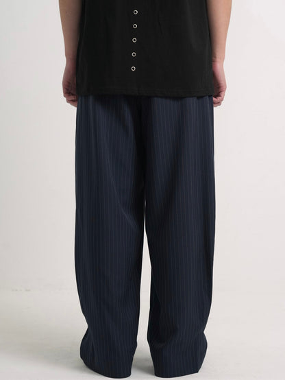 wide stripe tuck pants