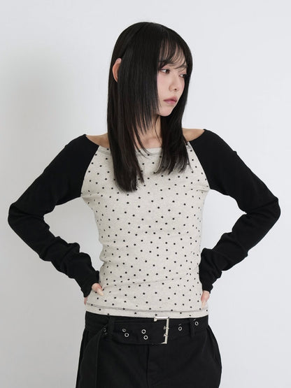 star dot raglan tops