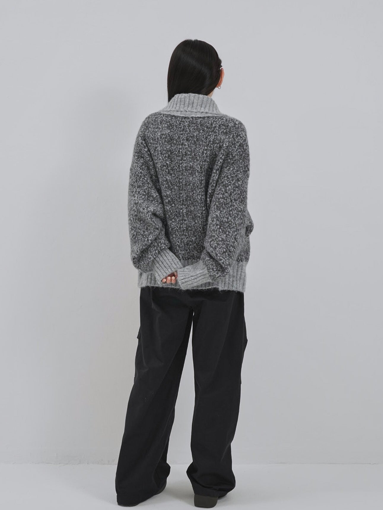 hairy mix turtle knit