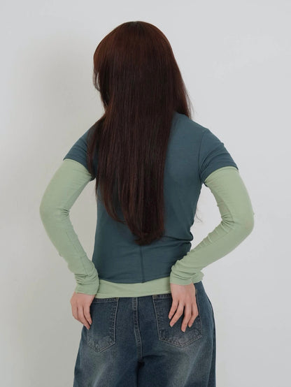 contrast layered tops