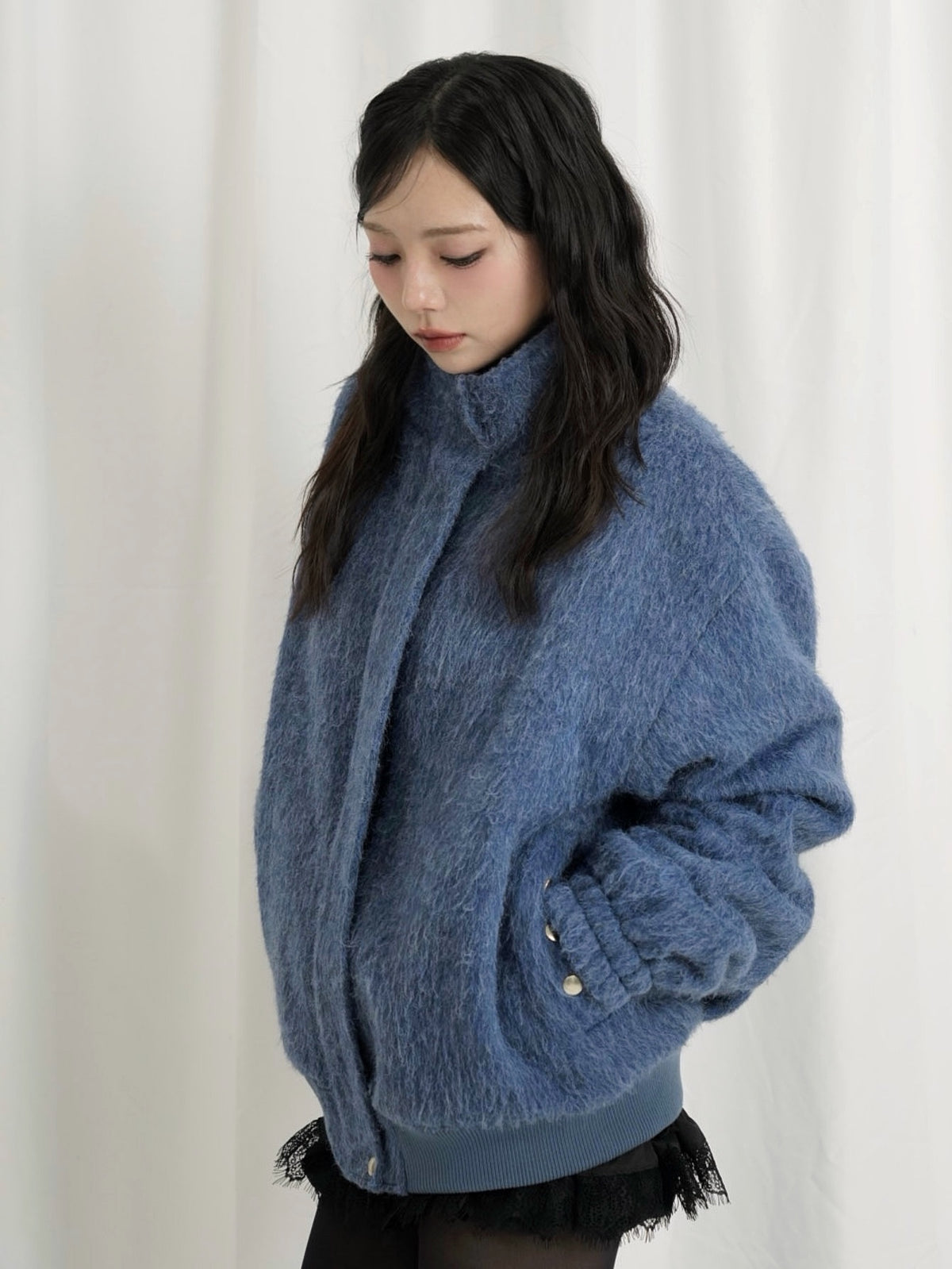 mohair snap blouson
