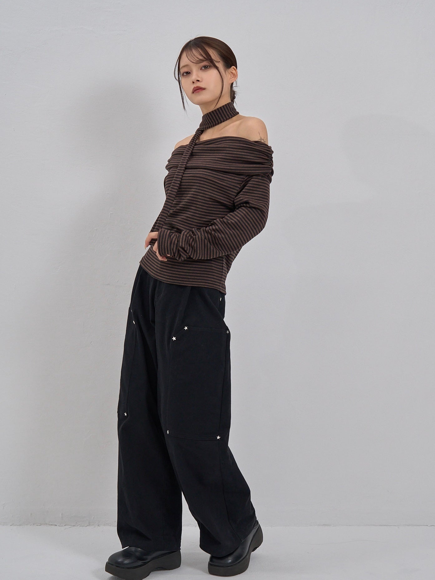 mini studs wide pants