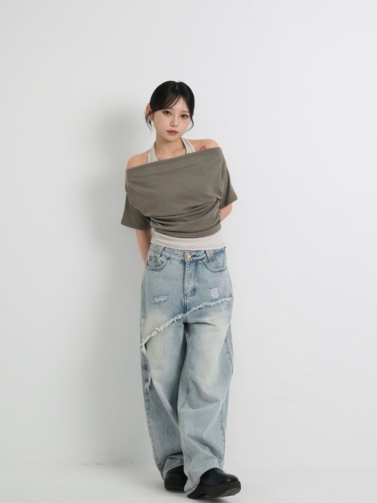 drape dot layered tops