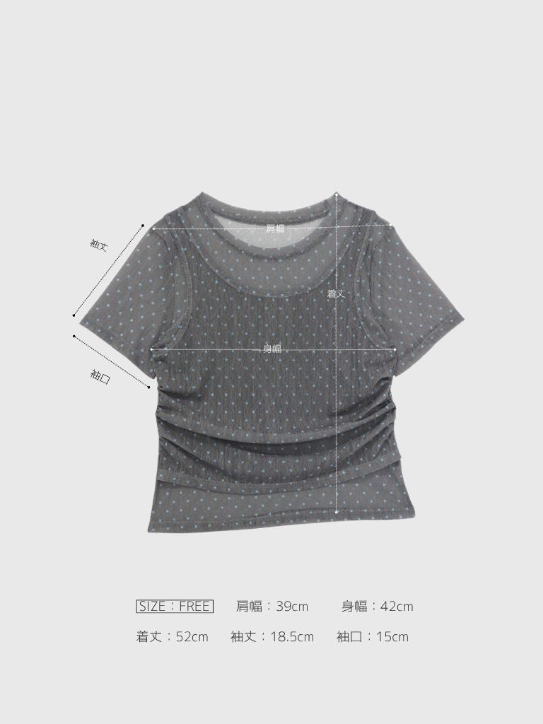 double layered dot sheer tops