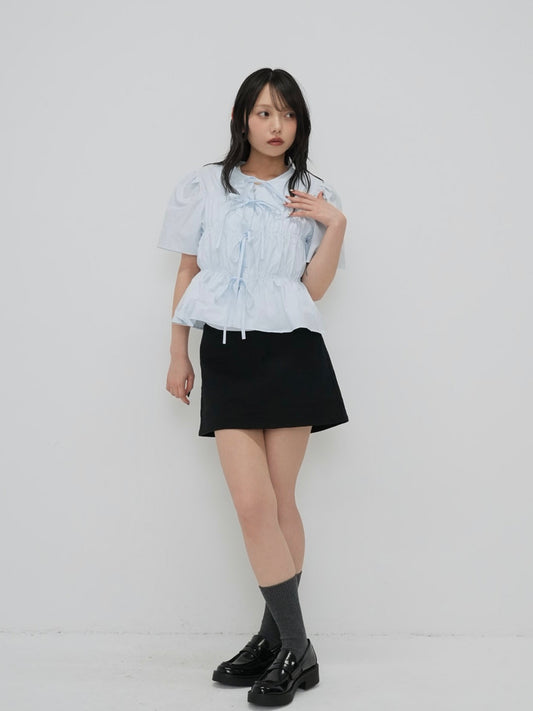 front ribbon blouse