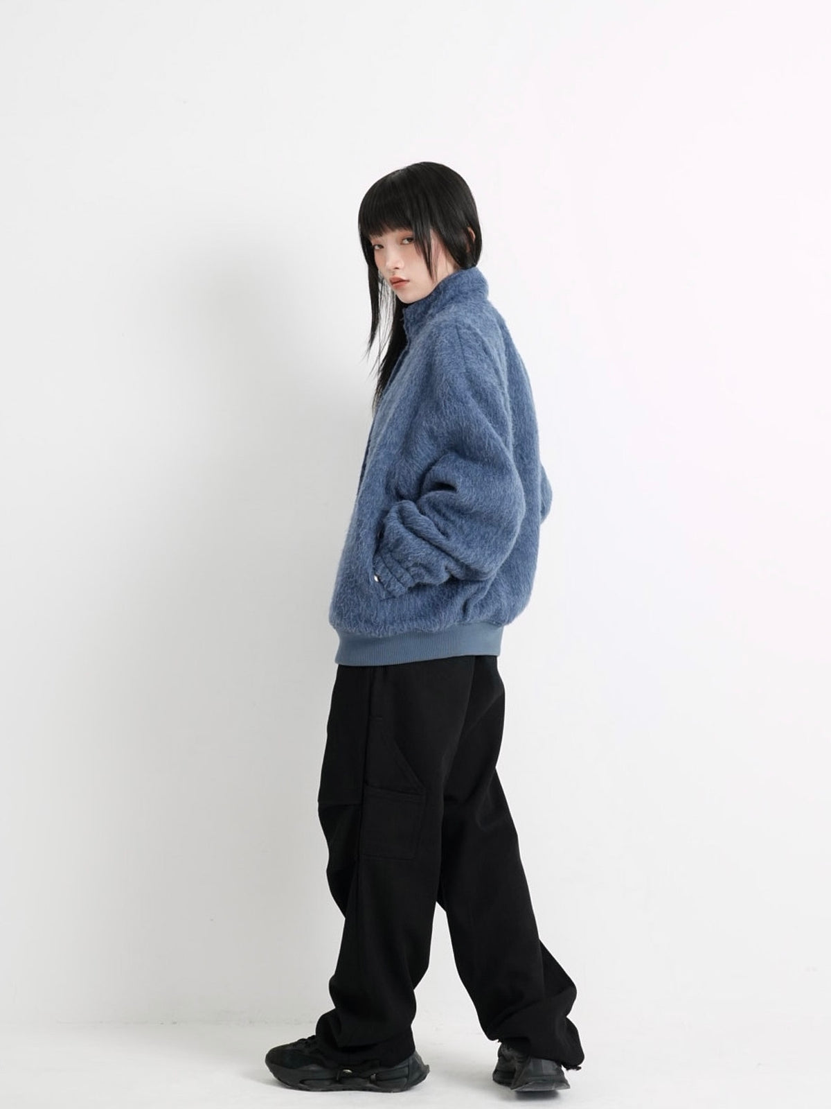 mohair snap blouson