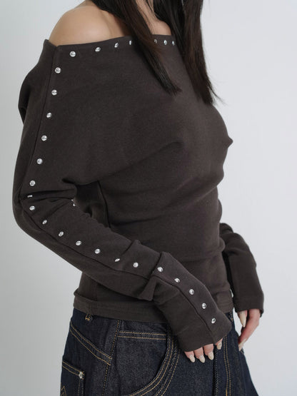 studs off shoulder tops