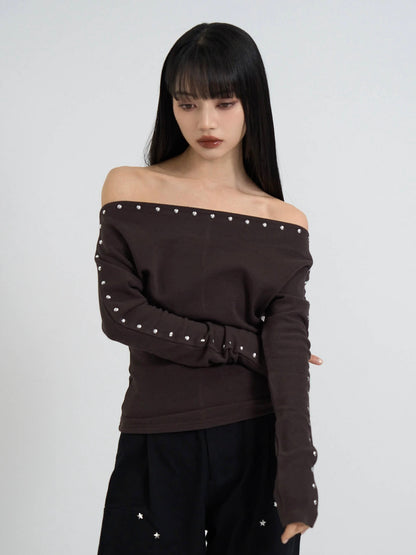 studs off shoulder tops