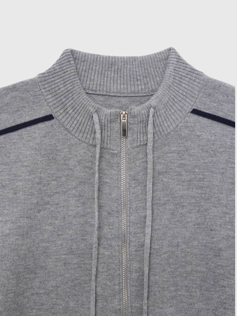 w zip line knit tops
