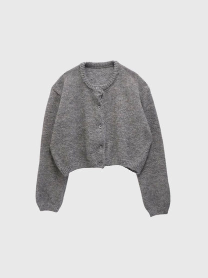 round neck cropped cardigan