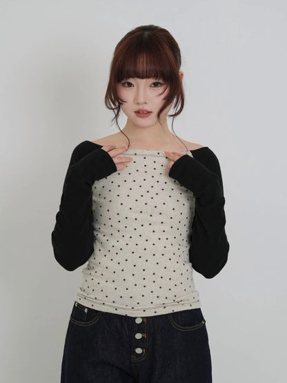 star dot raglan tops