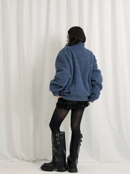 mohair snap blouson