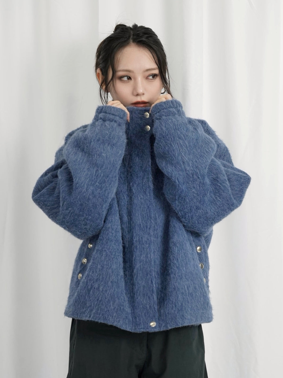 mohair snap blouson
