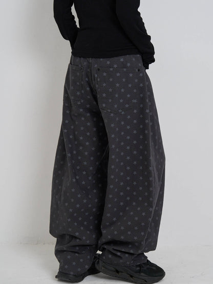 star dot balloon pants