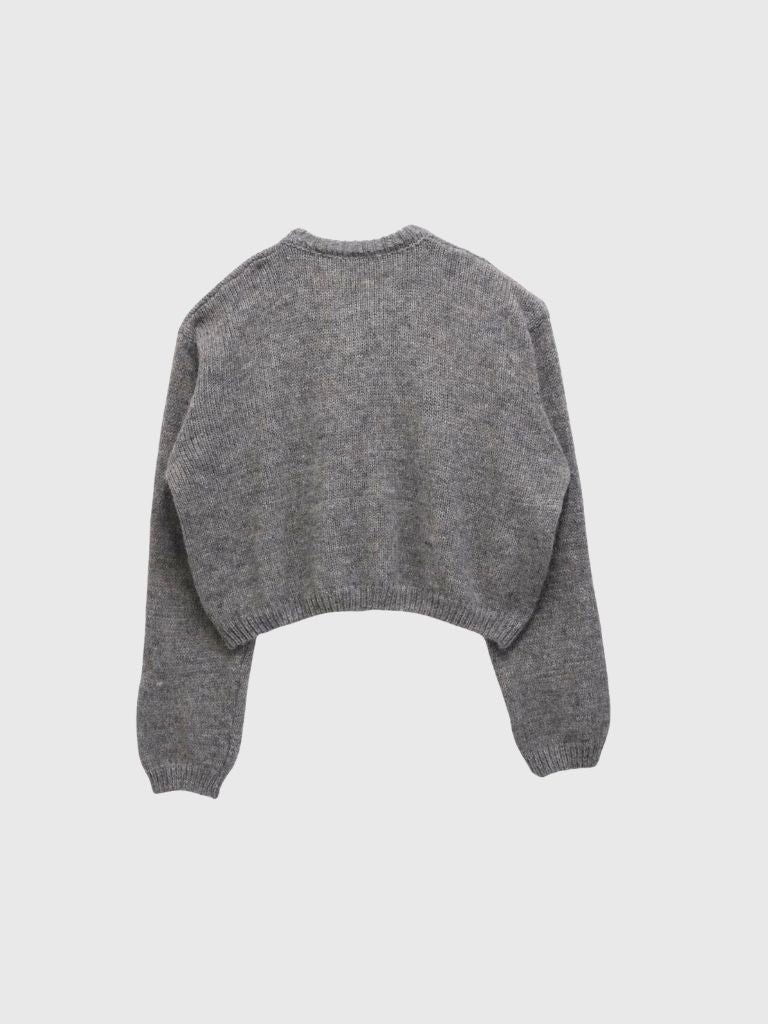 round neck cropped cardigan