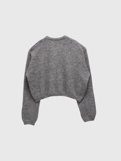 round neck cropped cardigan