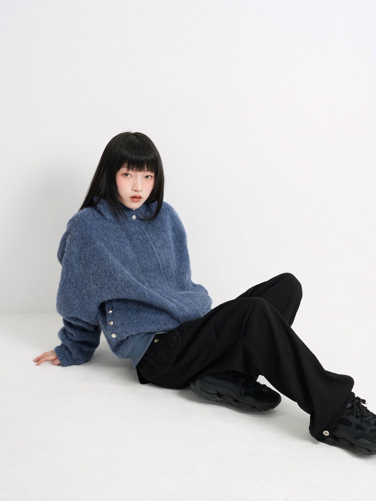 mohair snap blouson