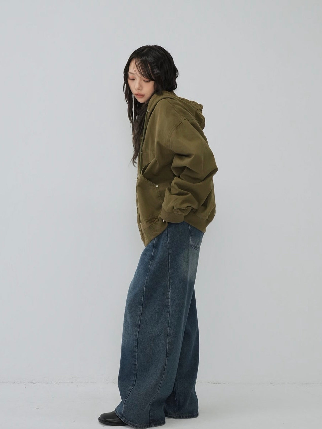 over pocket zip up hoodie