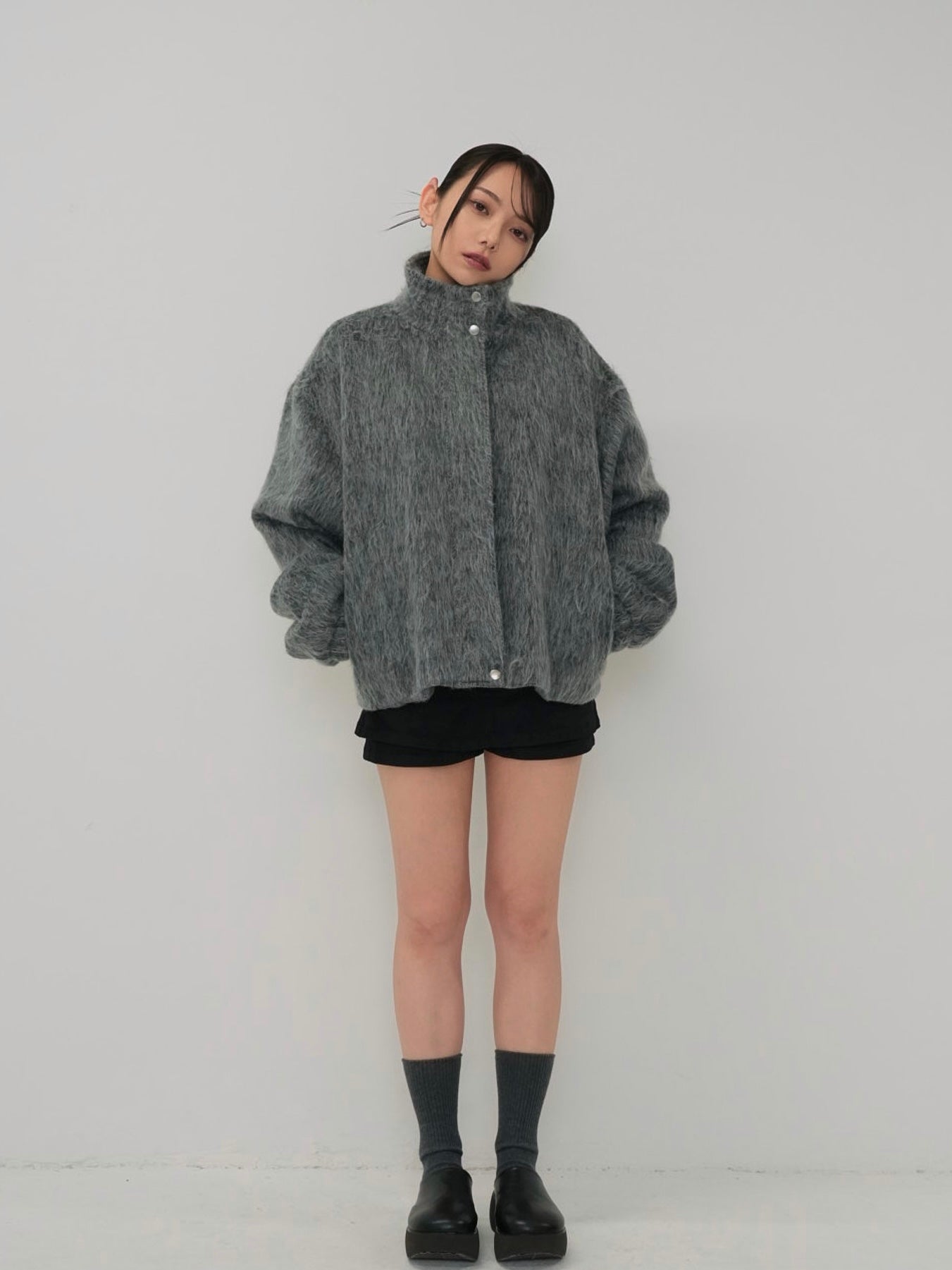 mohair tuck blouson