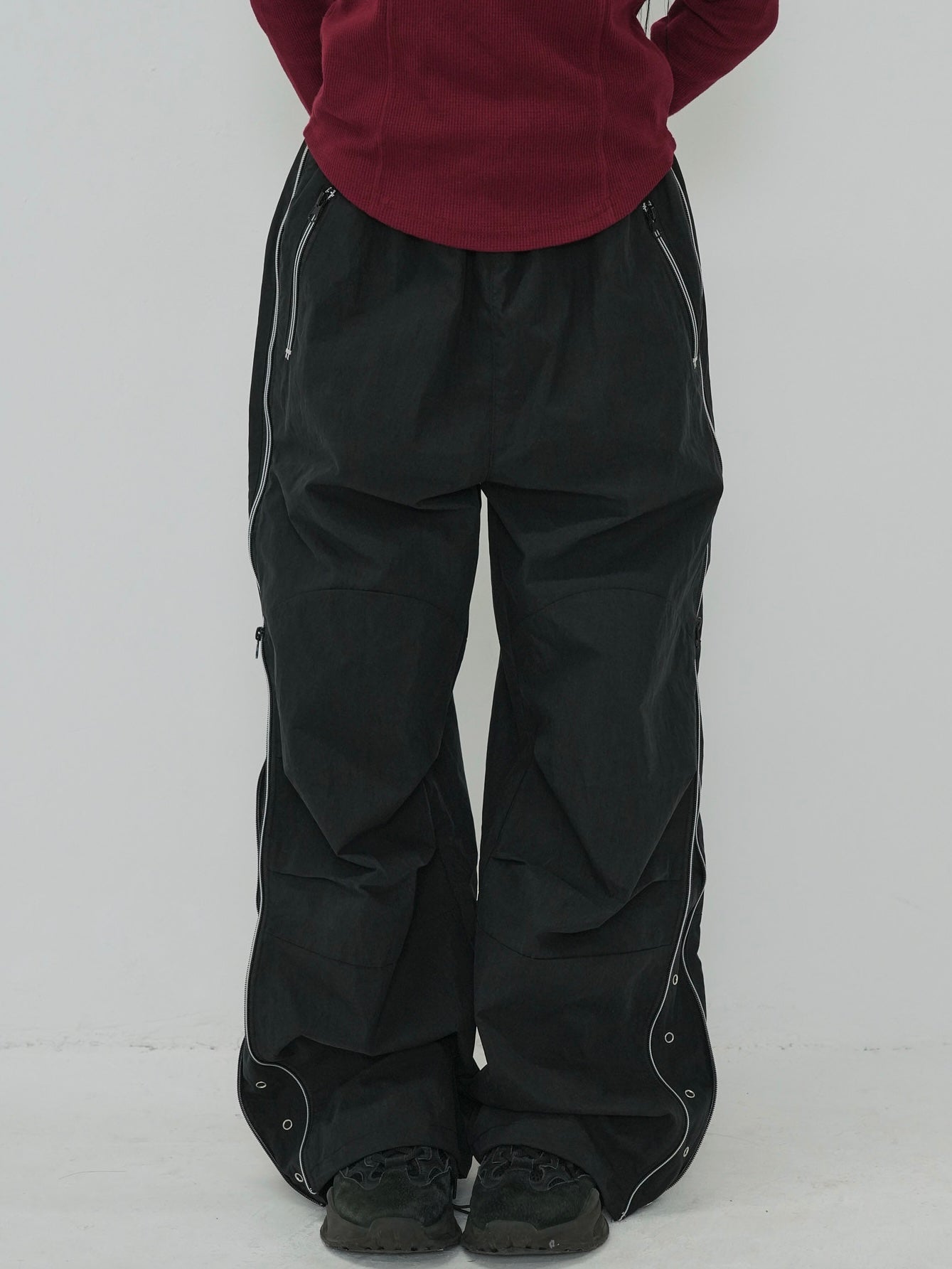 side zip eyelet pants