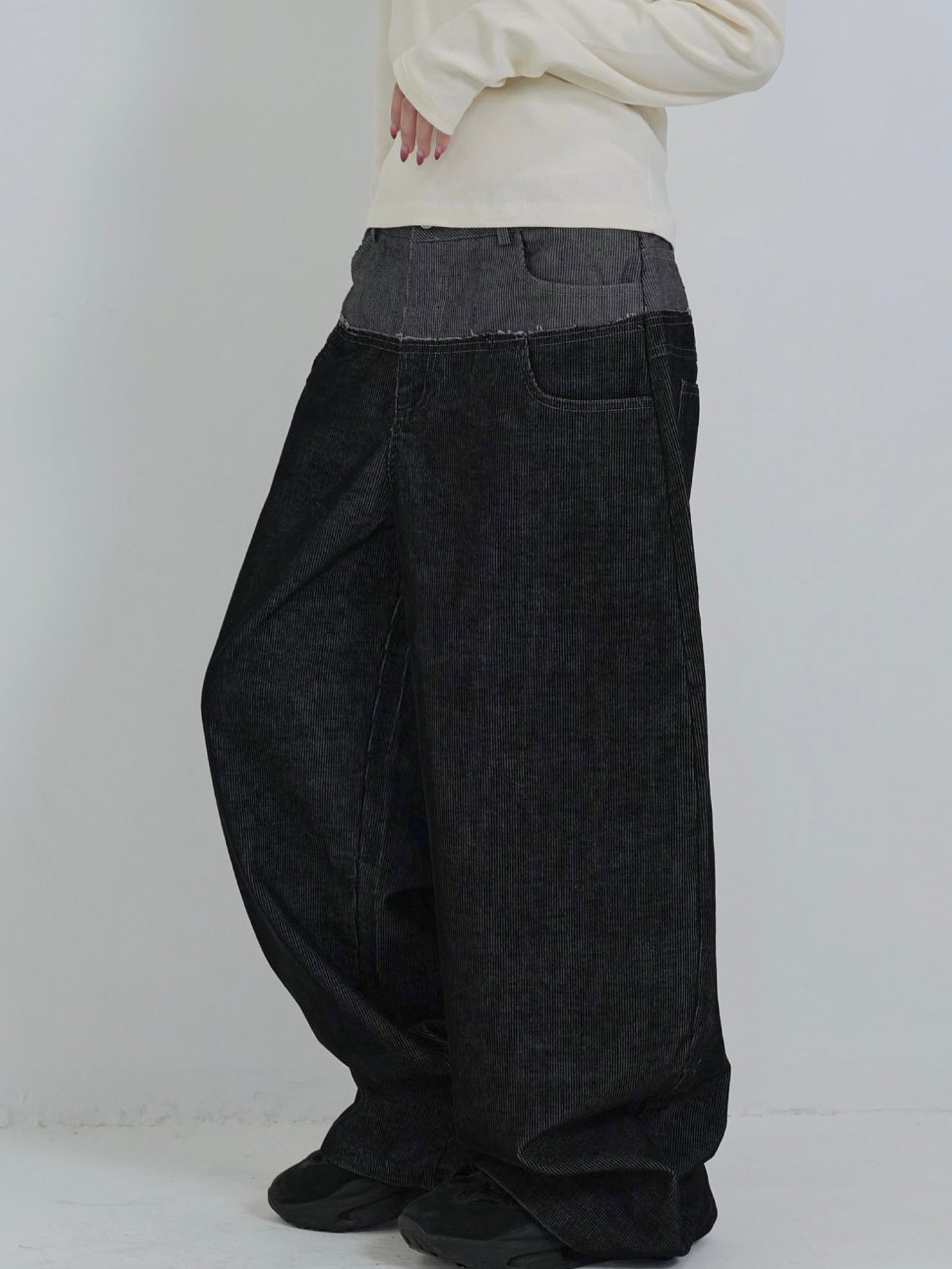 waist block corduroy pants