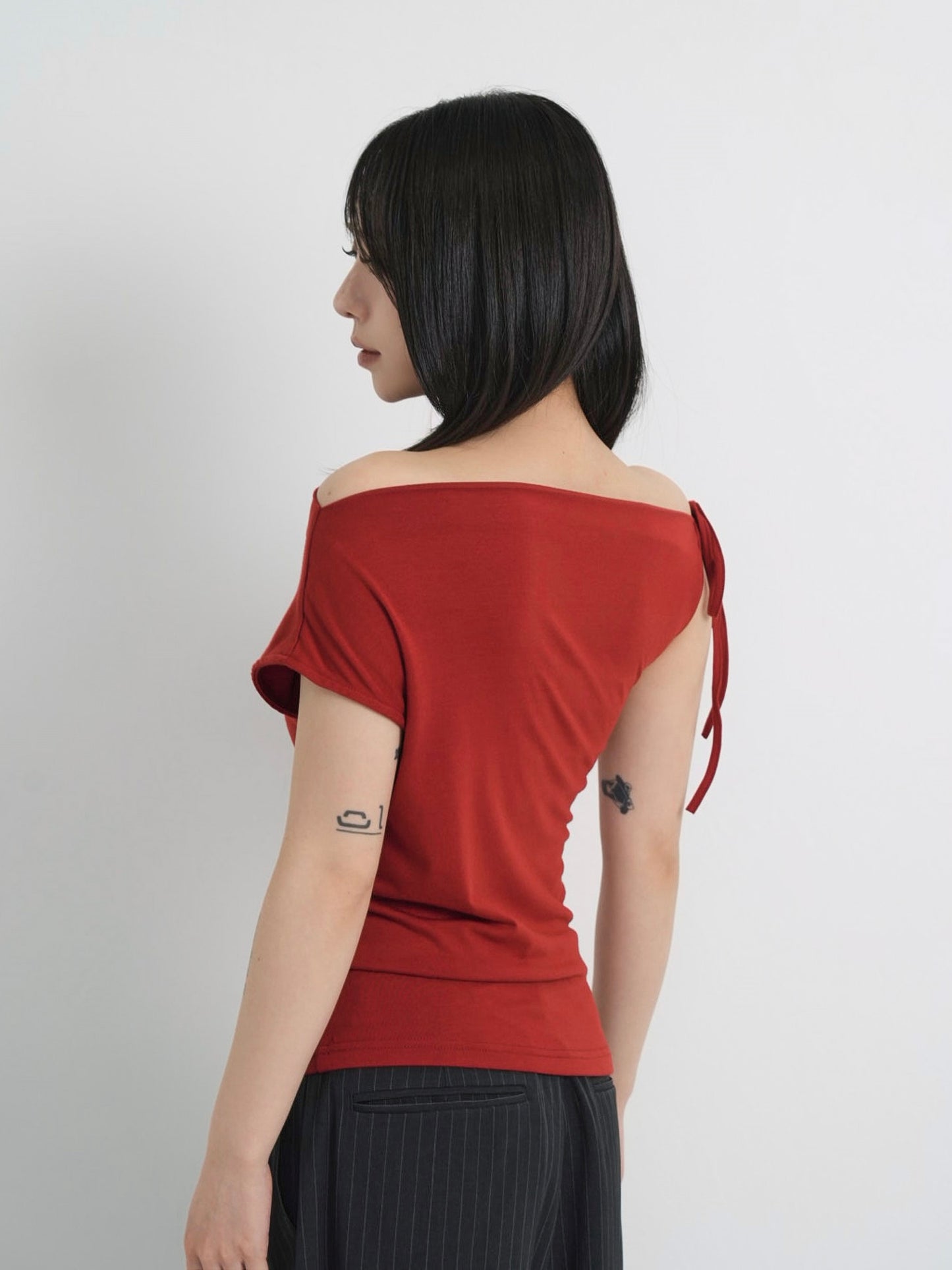 eyelet one shoulder tops