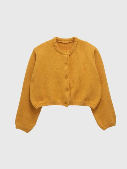 round neck cropped cardigan