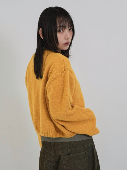 round neck cropped cardigan