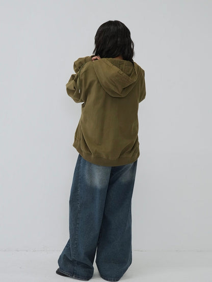 over pocket zip up hoodie