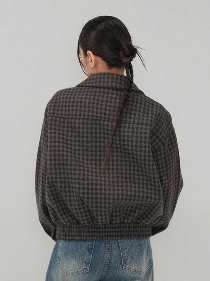 check pocket blouson