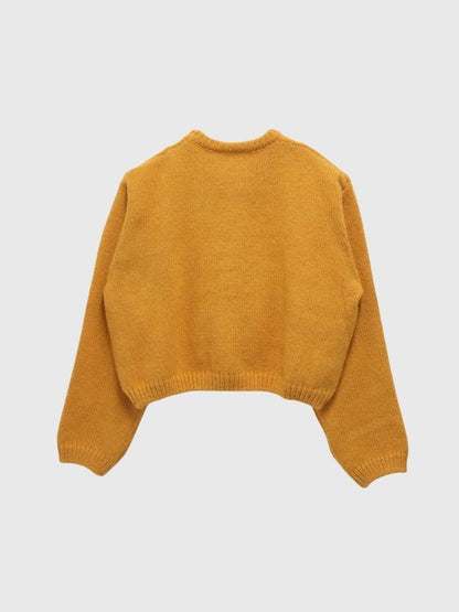 round neck cropped cardigan